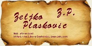 Željko Plasković vizit kartica
